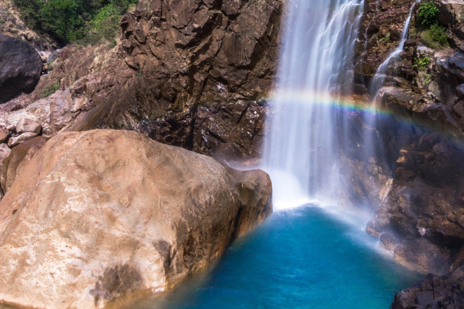 Rainbow Waterfalls in Meghalaya