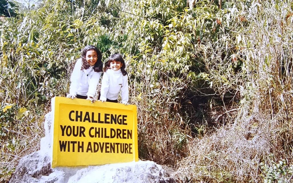 challenge your children with adventure sign in Meghalaya old photo