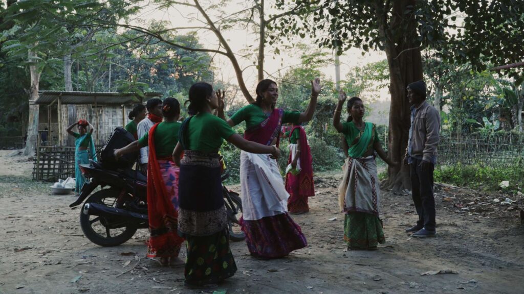 Women dancing Bihu on New Years in Majuli
