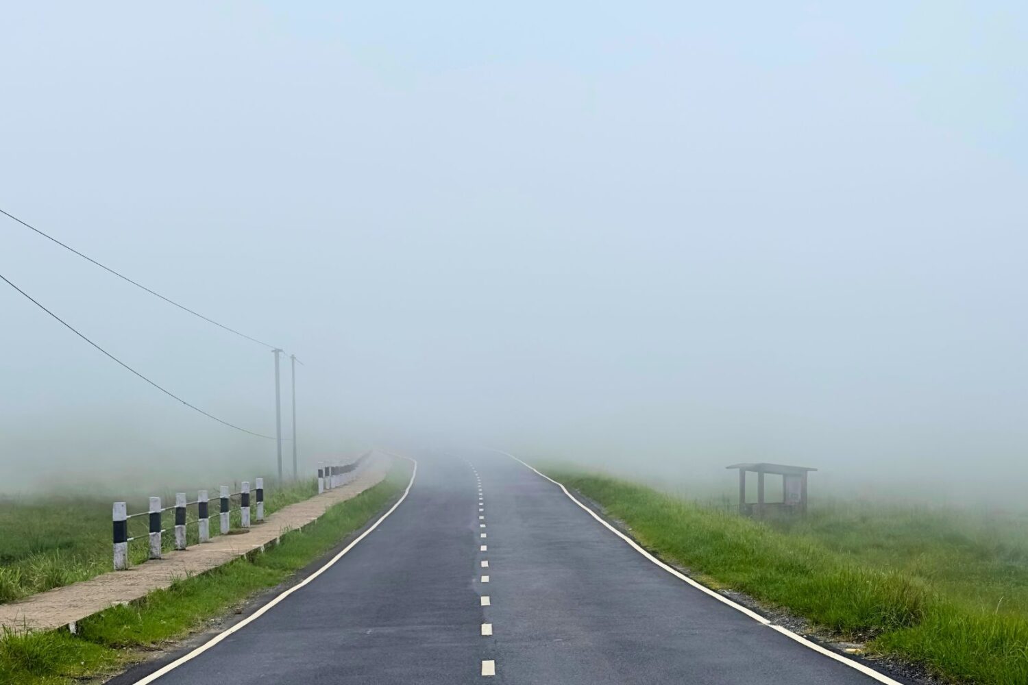 Cloudy roads in Meghalaya