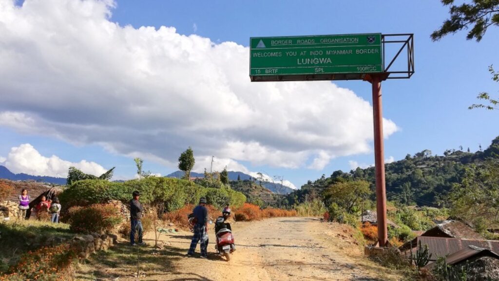 Scenic landscape of Longwa Nagaland village hills.