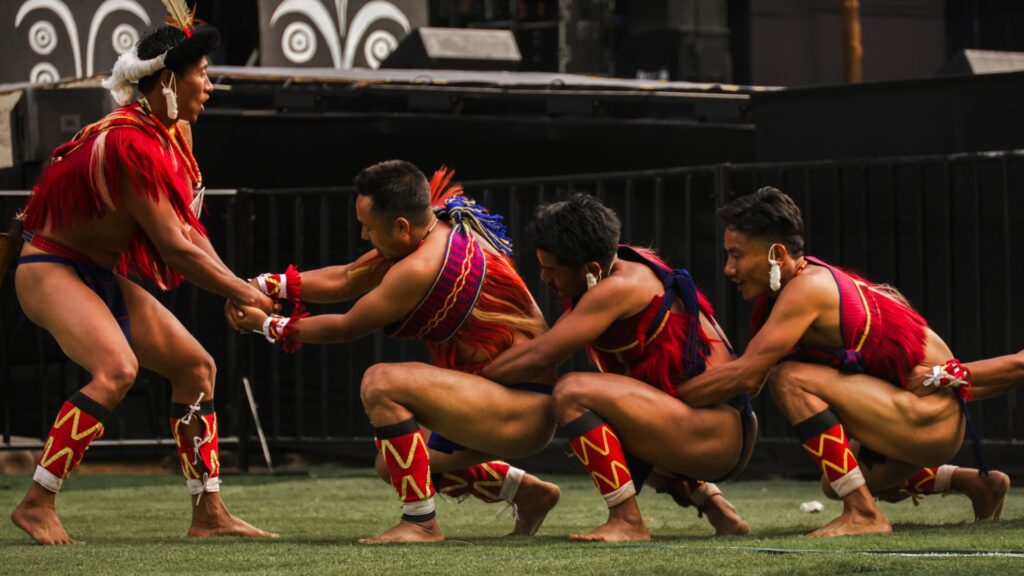 Traditional Naga team game at Hornbill Festival