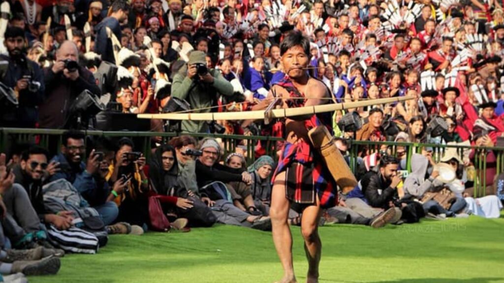 Naga archer performing at Hornbill Festival