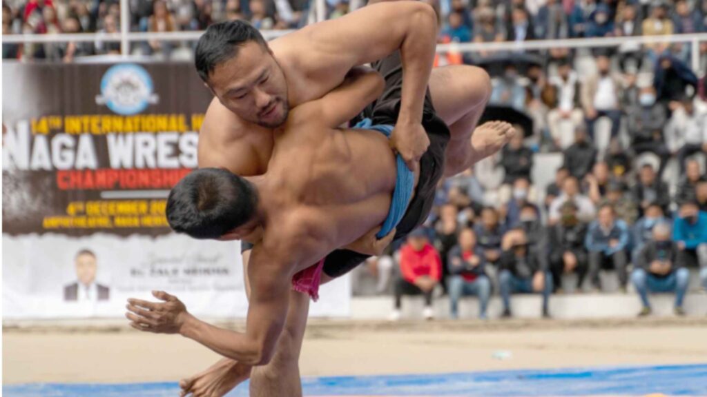 Naga wrestling bout in progress