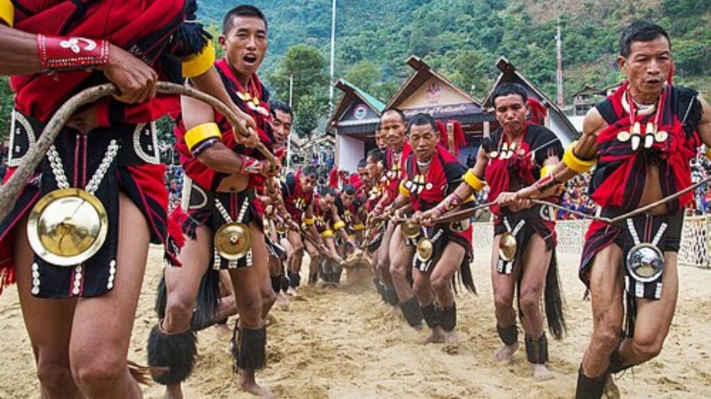Traditional Naga tug of war contest