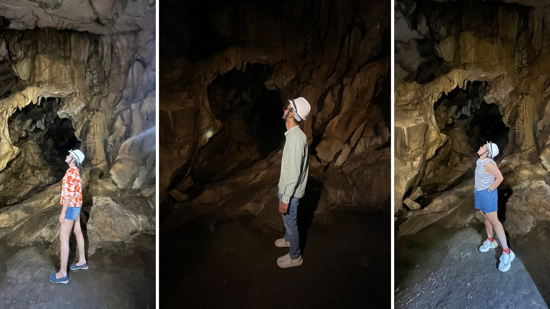 Limestone formations inside Arwah Caves in Meghalaya
