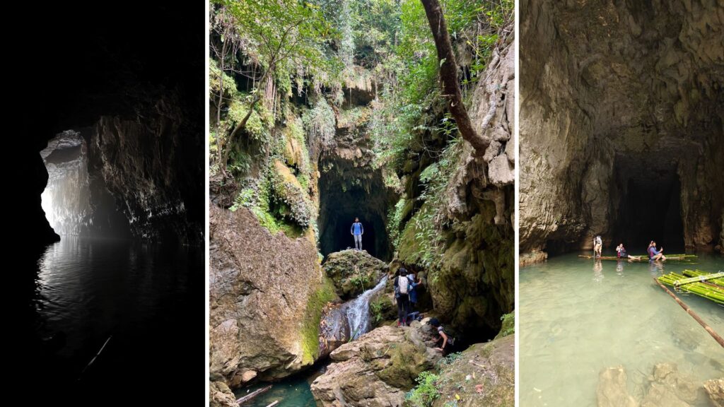 Narrow water-filled cave passage