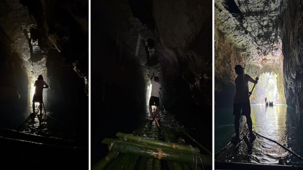 Rafting inside cave