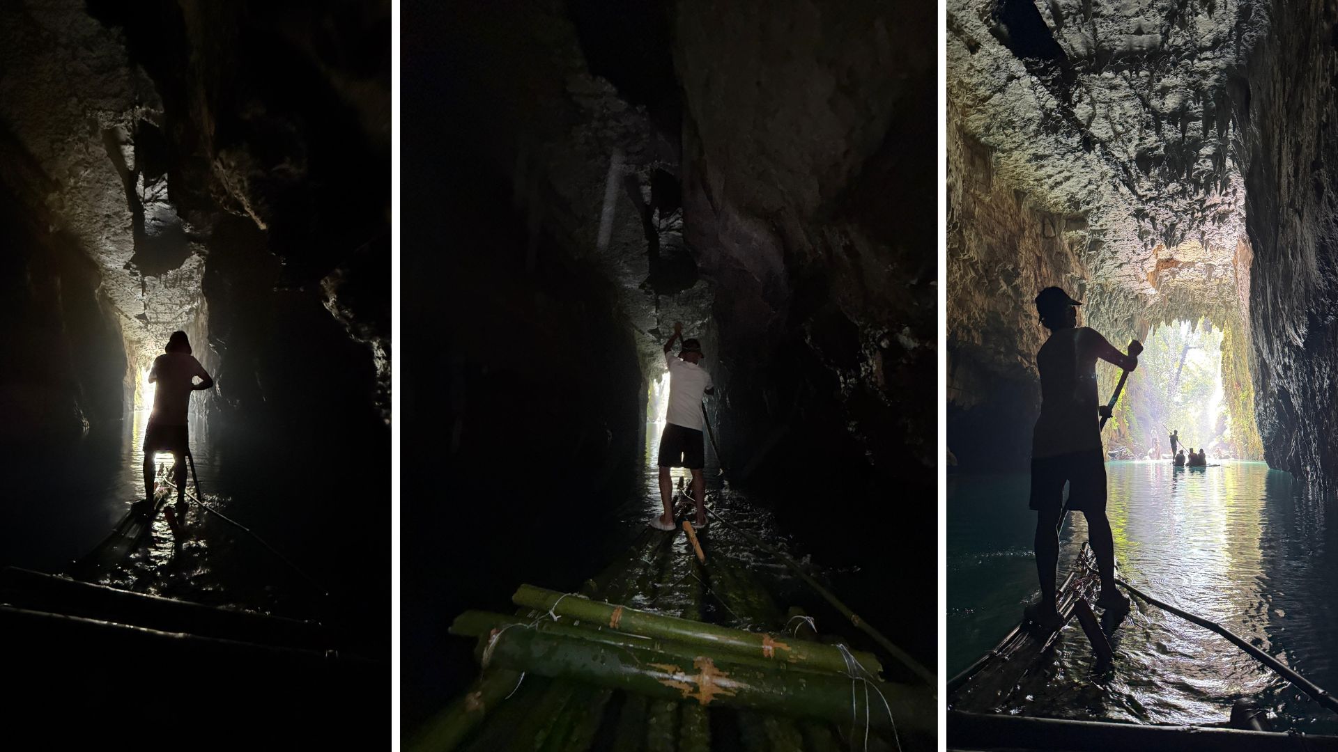 Boating through Krem Chympe cave in Meghalaya