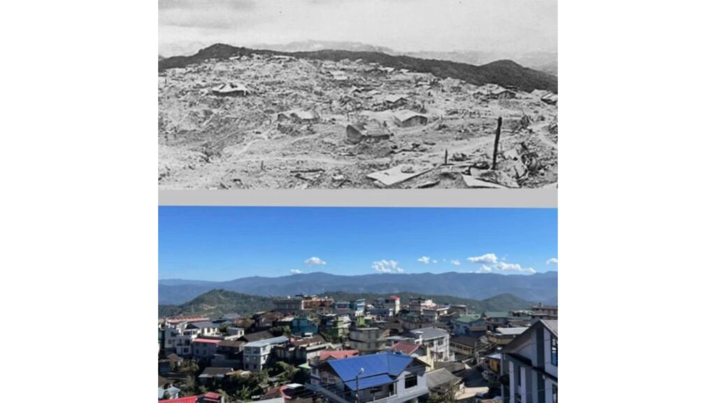 Khonoma airscapes during Battle vs. today