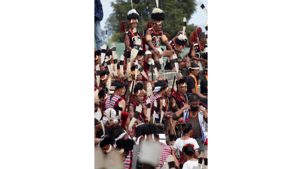Naga men in traditional dress at Hornbill Festival