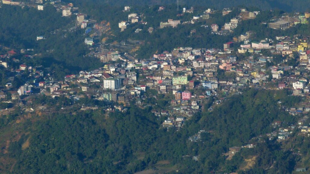 Aerial view of Kohima town