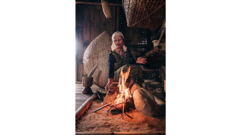 Khasi Lady Lighting Fire