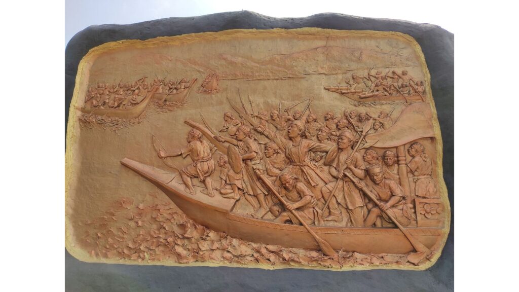 A war memorial depicting Mughal-Ahom war