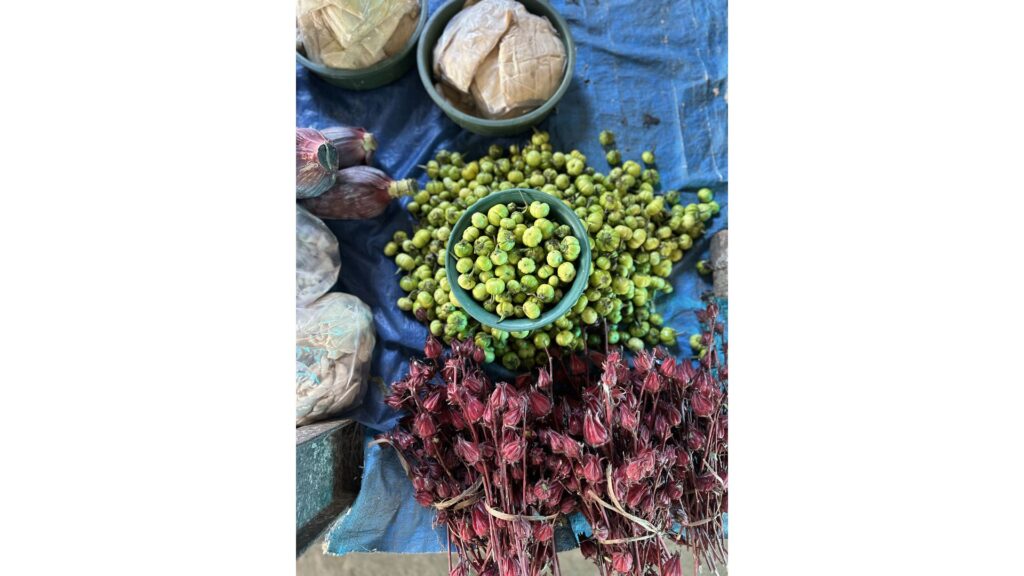 Seasonal vegetables and foraged produce