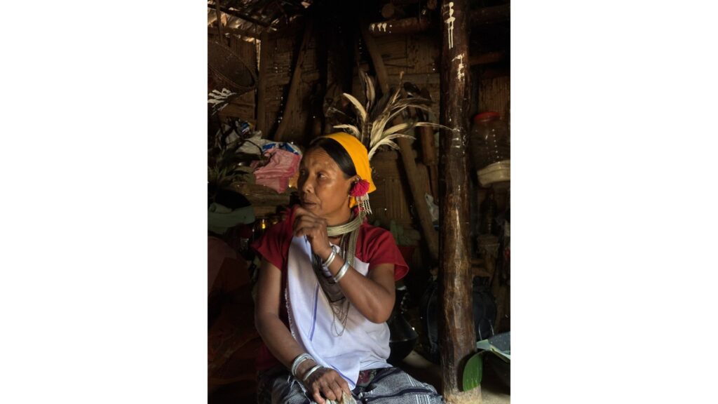 Garo woman in traditional attire indoors
