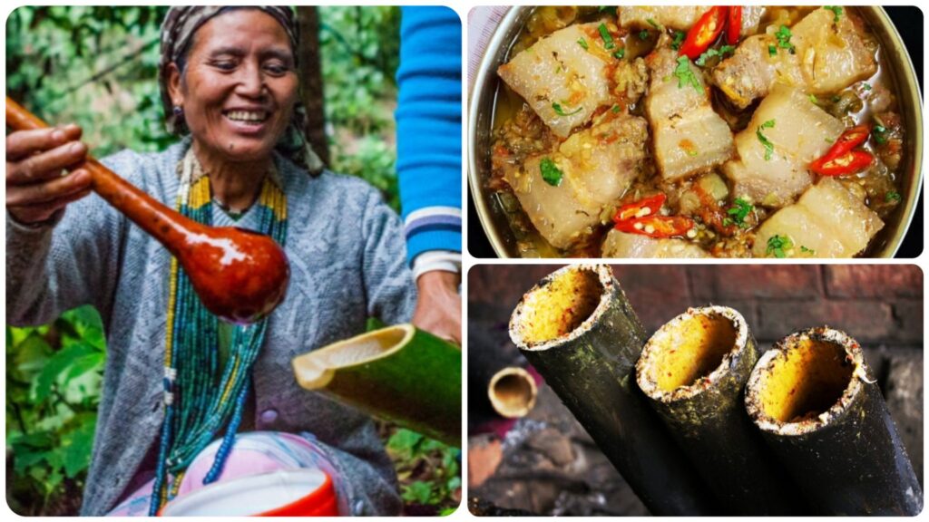 Bamboo dishes and traditional cooking