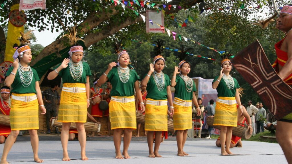 Wangala dance performance in Garo Hills