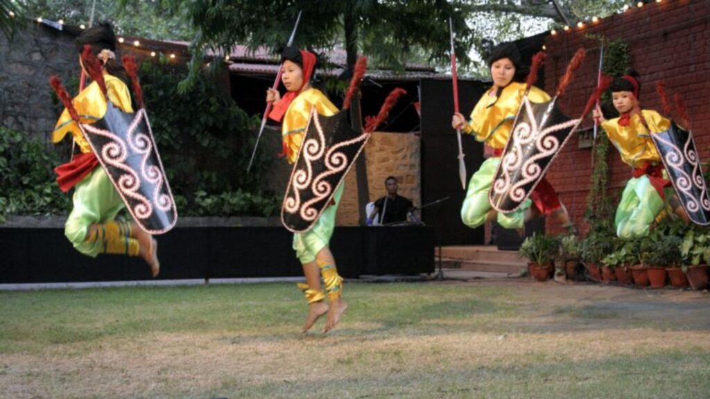 Manipuri martial dance performance