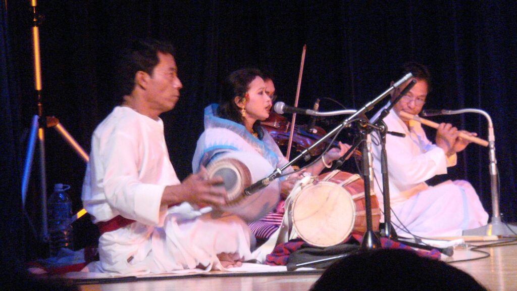 Traditional Manipuri music performance